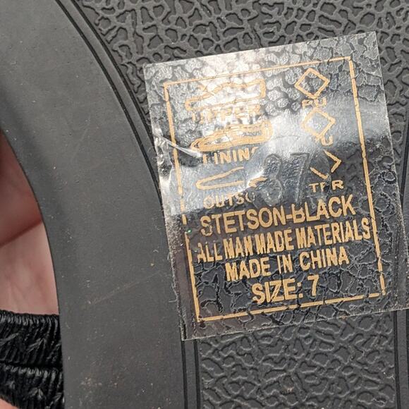 Azalea Wang Stetson Tubular Straps Knot Flat Sandals Women's Black US7 EU37.5 - Picture 7 of 11